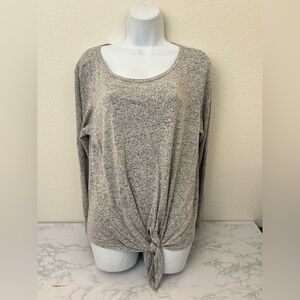 Antistar Long Sleeve Side Ruched Scrunched Crew Neck Comfy Top Sz XL Gray​